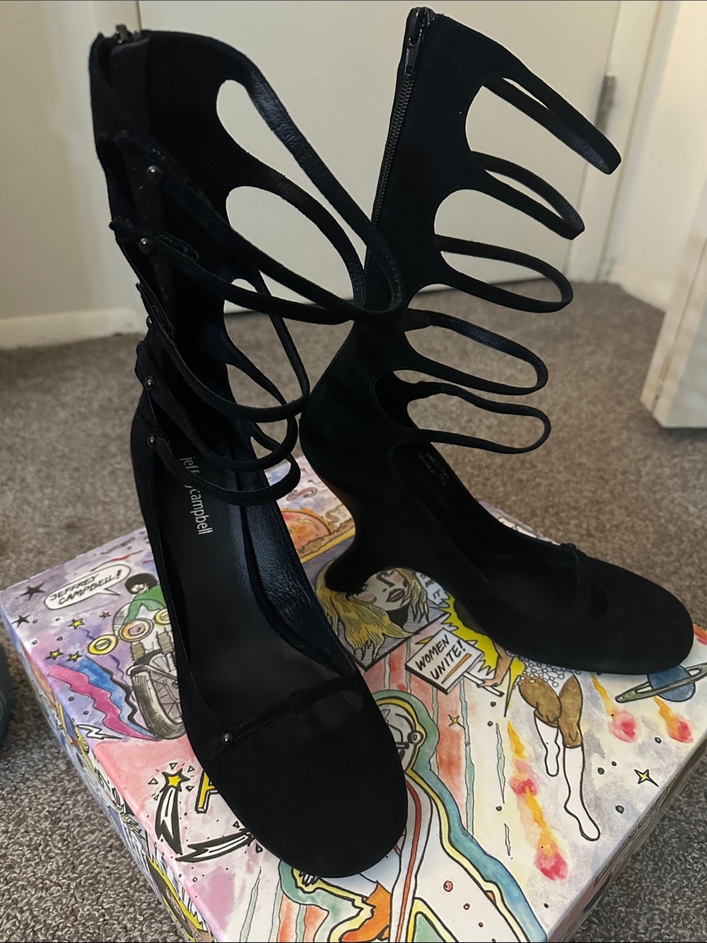 Jeffrey Campbell Original-2 Strap Mid-Heel Pumps - Picture 2 of 6